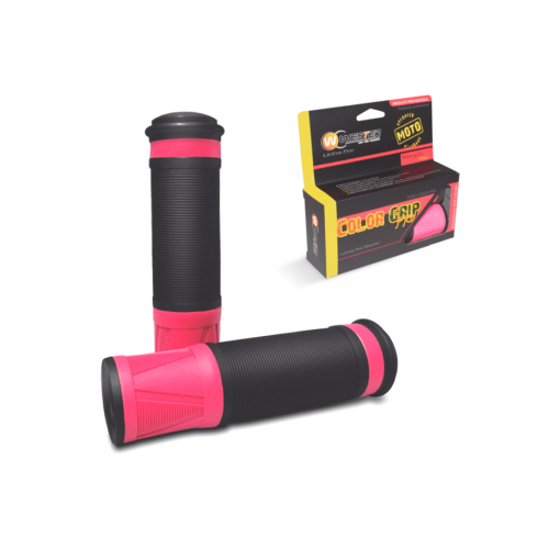 Manopla Color Grip Pro preta c/ rosa - moto